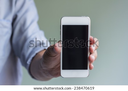 business man show his smart phone