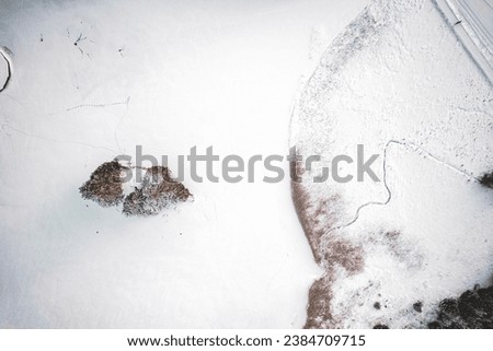 Aerial Photography from frozen Lake at Lenzerheide, Switzerland