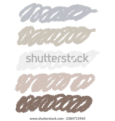Abstract hand drawn curly brush strokes, creative illustration, artistic color palette