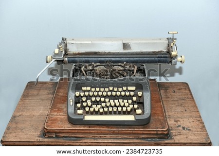 An old typewriter on the table in my photo studio