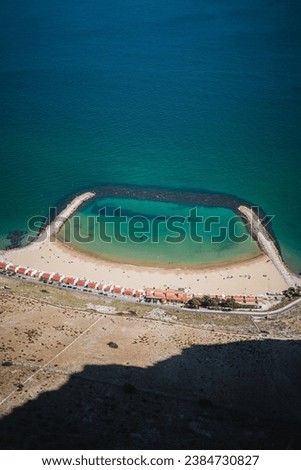 High angle view of Sandy bay in Gibraltar.