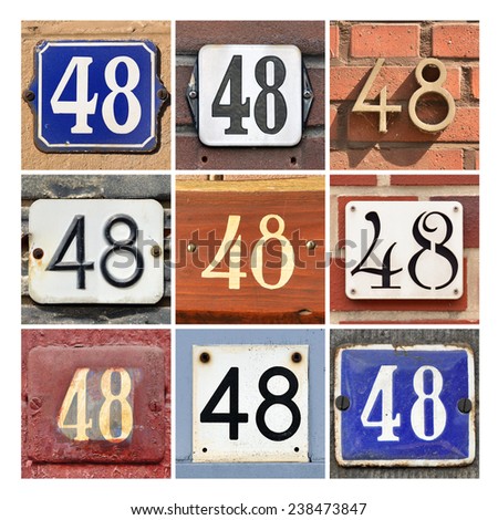 Collage of House Numbers Forty-eight