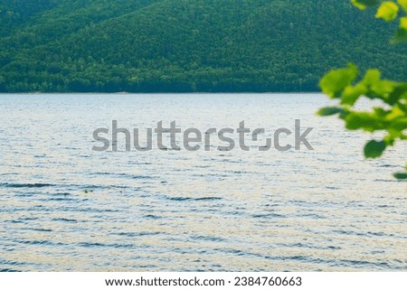 landscape with a river or lake in summer 
