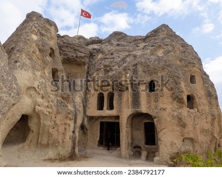 Pancarlik Church in Cappadocia, Turkey. The carved cave a church .Pancarlik complex buildings view in valley of churches
