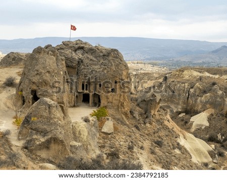 Pancarlik Church in Cappadocia, Turkey. The carved cave a church .Pancarlik complex buildings view in valley of churches