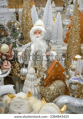 standing Santa decoration for holiday season in gift store