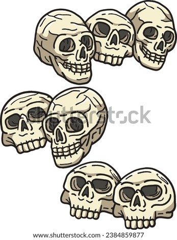 Halloween Skull Cartoon Colored Clipart 