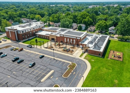 Aurora, Illinois, United States of America - August 4th 2023:  Aurora Illinois Hill Elementary School Drone Photography