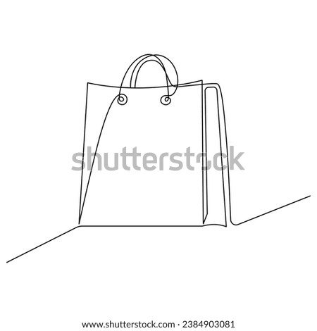 Continuous one line drawing of Shopping bag vector illustration