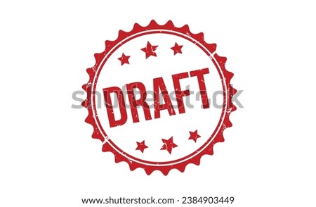 Draft stamp red rubber stamp on white background. Draft stamp sign. Draft stamp. Royalty-Free Stock Photo #2384903449