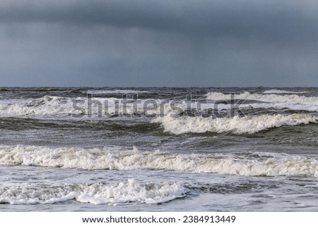 Tornby Strand, Denmark The North Sea and Skagerrak coastline on a windy day. Royalty-Free Stock Photo #2384913449