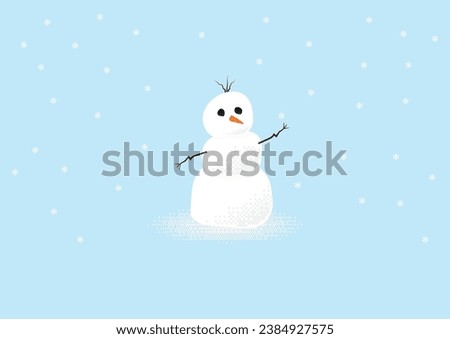 snowman with snow fall background design