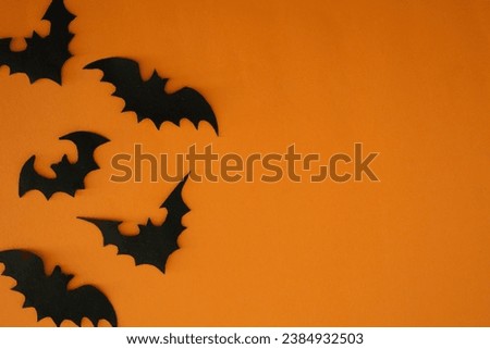 halloween bat paper cut background copy space