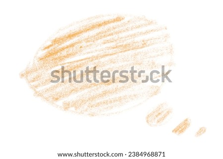 orange brush painting speech bubbles isolated on white background.