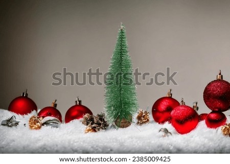 Pine tree with beautiful ornaments