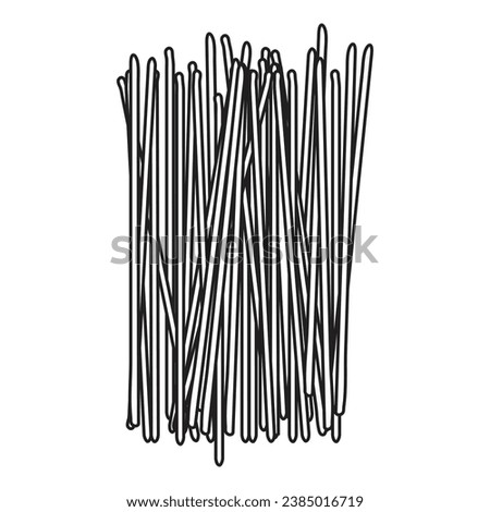 Pasta in black and white vector.