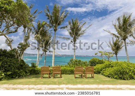 Okinawa Japan beach and resort Royalty-Free Stock Photo #2385016781