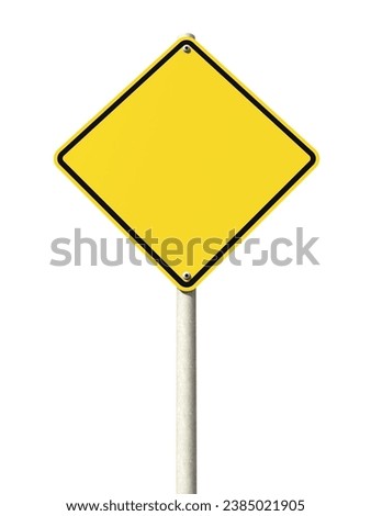 Warning Sign, Isolated on white, 3d Render
