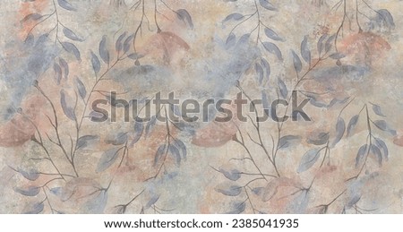 3D Royal Digital Grunge Decorative Pattern Background Design Use Wall Tile Or Wall Paper.