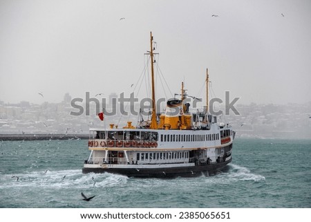 Ferries on the Marmara Sea in Istanbul Royalty-Free Stock Photo #2385065651