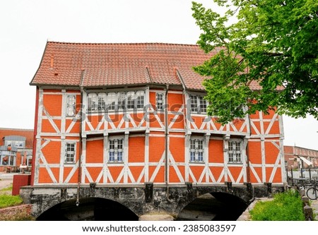 Vault in Wismar. Old historical building of the city. Half-timbered house.	 Royalty-Free Stock Photo #2385083597