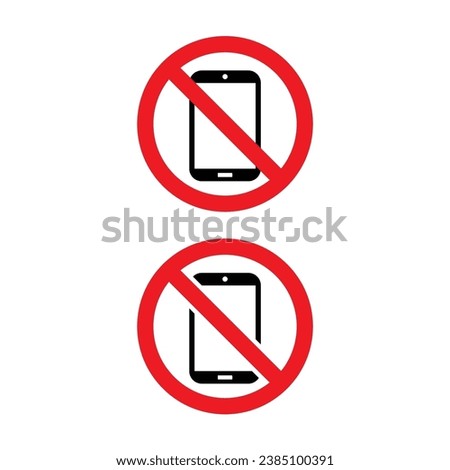 Phone Prohibited Sign Icon Vector Design.