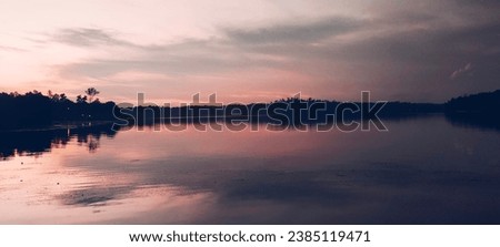 Landscape sunset picture of Buatan Lake 