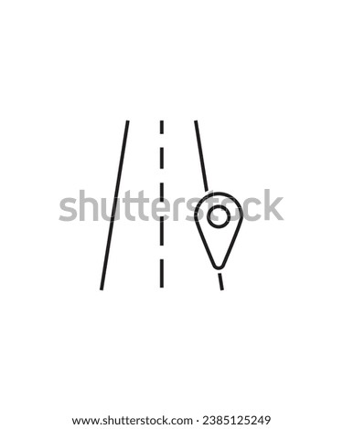 road with location icon, vector best line icon.