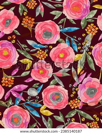 flower seamless pattern with traditional background.