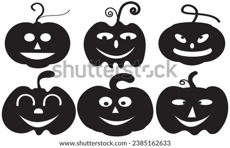 Halloween Pumpkin vector set. Symbolic and seasonal shape for party invitation.