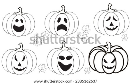 Halloween Pumpkin vector set. Symbolic and seasonal shape for party invitation.