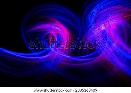 Neon design elements lights glow and flash technology abstract background. High quality photo Royalty-Free Stock Photo #2385163409