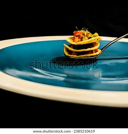 Portrait of the last remaining food on a spoon, with a food photography themed concept.