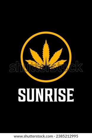 cannabis sunrise vector logo design