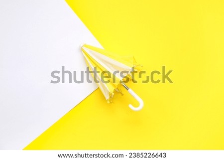 Mini stylish umbrella on colorful background