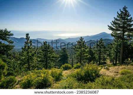 Scenic views of Santa Rosa mountains near Toro Peak in Southern California. Royalty-Free Stock Photo #2385236087