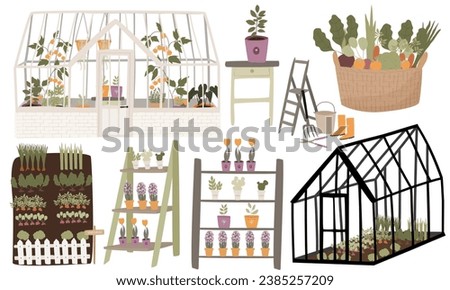 Garden and gardening. Greenhouse and orangery. Plants