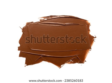 Chocolate Smear Isolated, Melted Chocolate Texture on White Background, Chocolate Sauce Pattern, Cocoa Hazelnut Cream, Liquid Chocolate Paste, Brown Creamy Smear with Copy Space for Text Royalty-Free Stock Photo #2385260183
