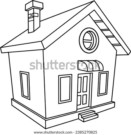house line vector illustration isolated on white background