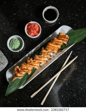 Sushi photos. Food photography, Asian kitchen. Restaurant food menu photos. Sushi roll pictures. 