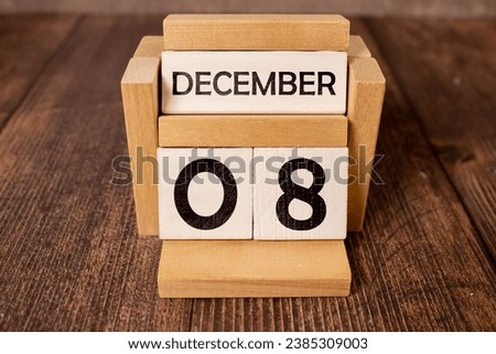 08 December text with blackboard background for calendar. And December is the twelfth and the final month of the year Royalty-Free Stock Photo #2385309003
