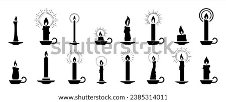Candle silhouettes. Candle icon vector 10 eps. Royalty-Free Stock Photo #2385314011