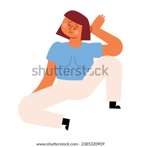 girl with depression vector isolated