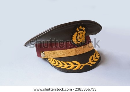 Protect and serve, law enforcement and police caps isolated on a white background 