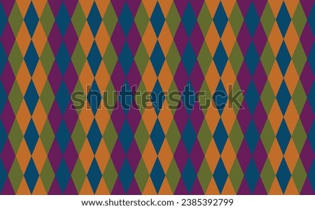 Harlequin pattern background. Harlequin diamond pattern fabric. Colourful tone. Print design. Graphic design. Vector pattern. Geometric shape. Fabric screen. Decorative. Ornaments. Cloth pattern.