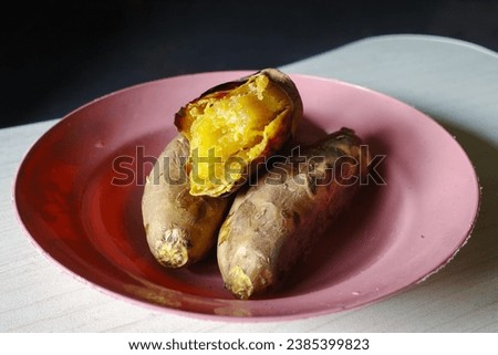 sweet potatoes cooked by grilling