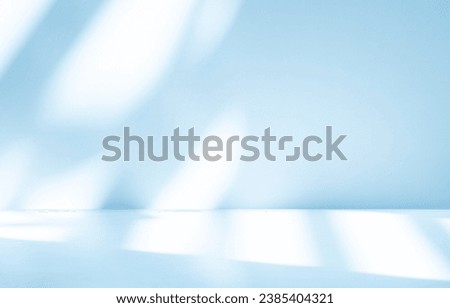 Wall interior background, studio  and backdrops show products.with shadow from window color white and purple. background for text insertion and presentation product  Royalty-Free Stock Photo #2385404321