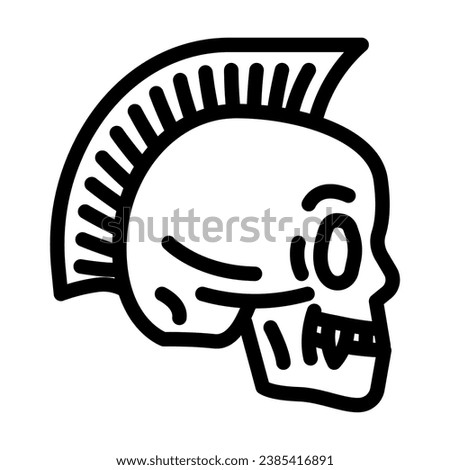 skull art tattoo vintage line icon vector. skull art tattoo vintage sign. isolated contour symbol black illustration