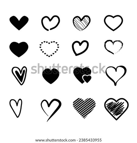 Heart icon vector, Love symbol, Valentine's Day sign, Heart linear icon, Hearts vector collection, Love Symbols vol 166