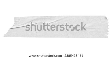 White adhesive paper tape isolated on white background